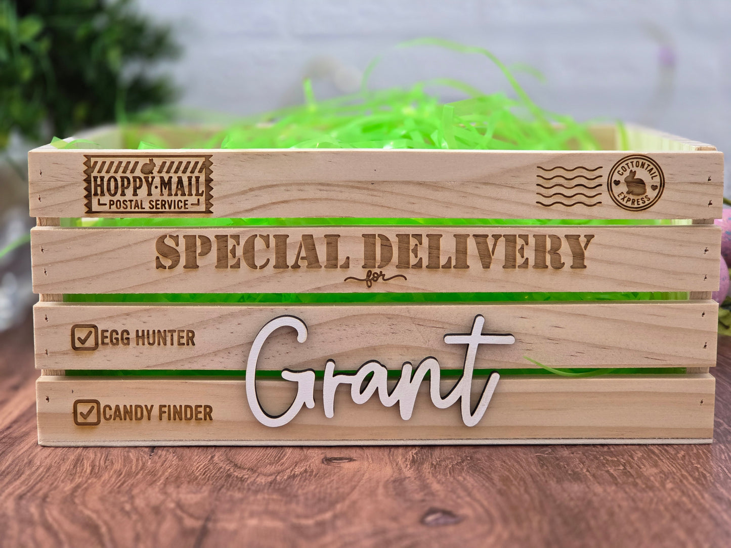 Personalized Wooden Easter Basket