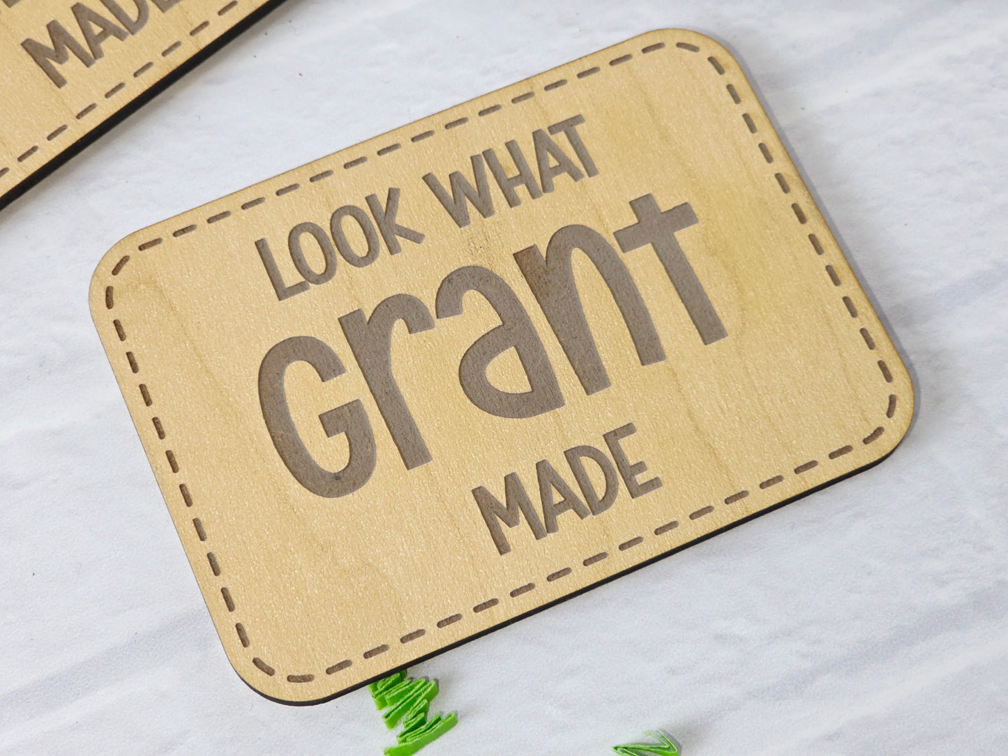Personalized Laser Engraved Wooden "Look What I Made" Magnet