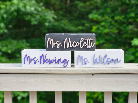 Personalized Wooden Pencil Holder