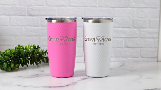 20 oz. Stainless Steel Engraved Dimpled Golf Tumbler