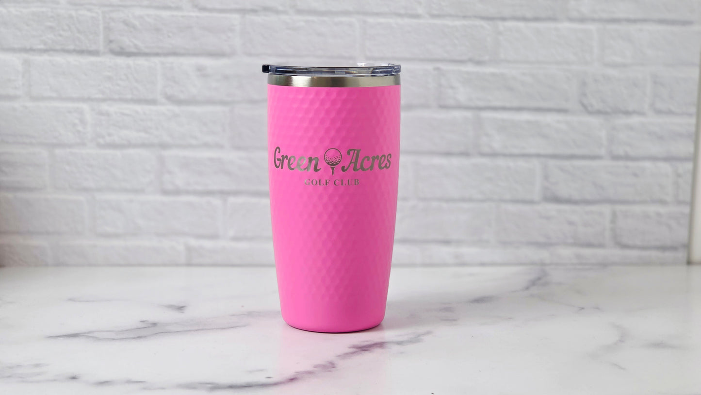 20 oz. Stainless Steel Engraved Dimpled Golf Tumbler