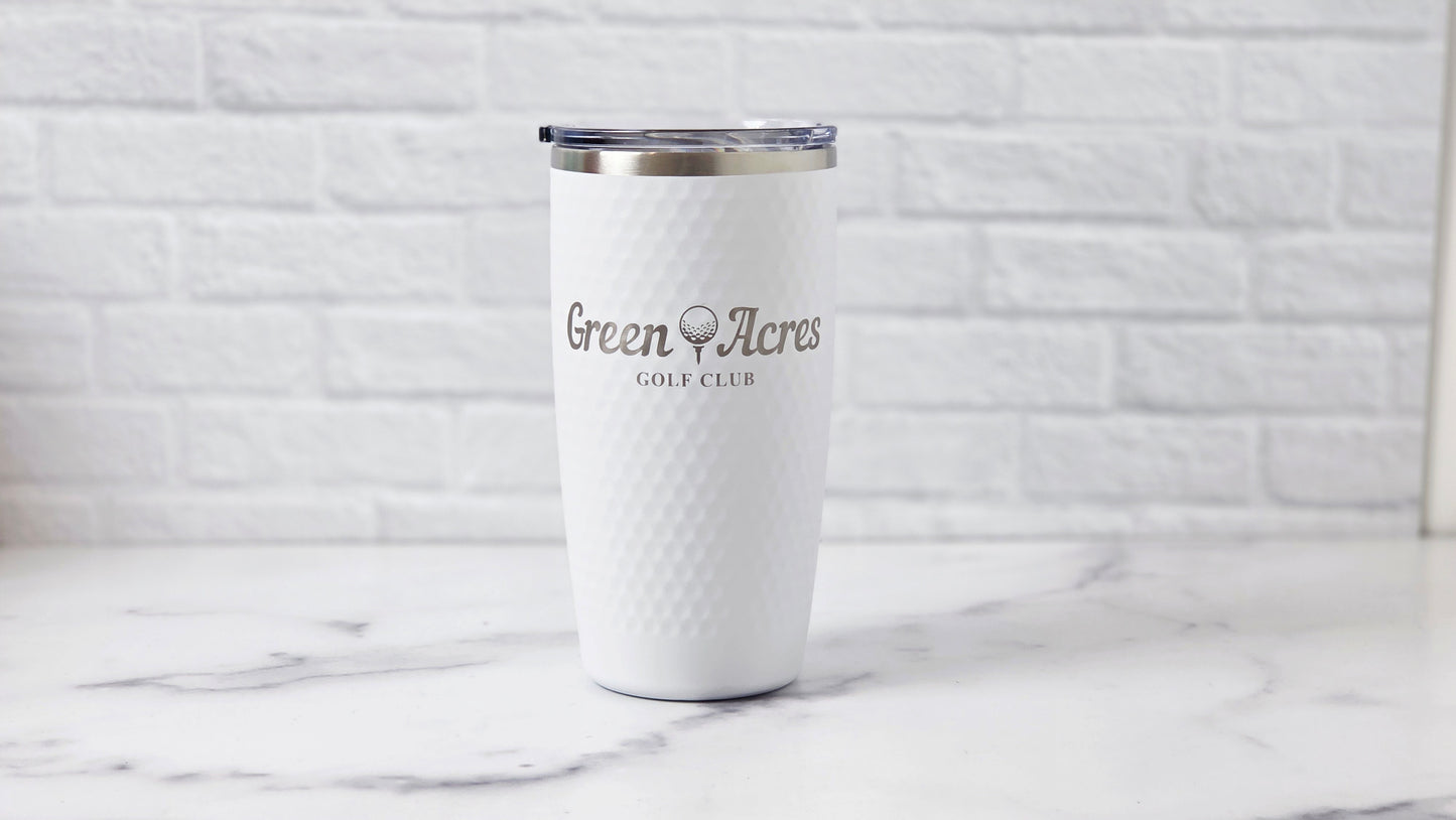 20 oz. Stainless Steel Engraved Dimpled Golf Tumbler
