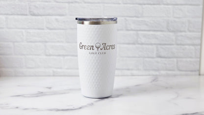 20 oz. Stainless Steel Engraved Dimpled Golf Tumbler