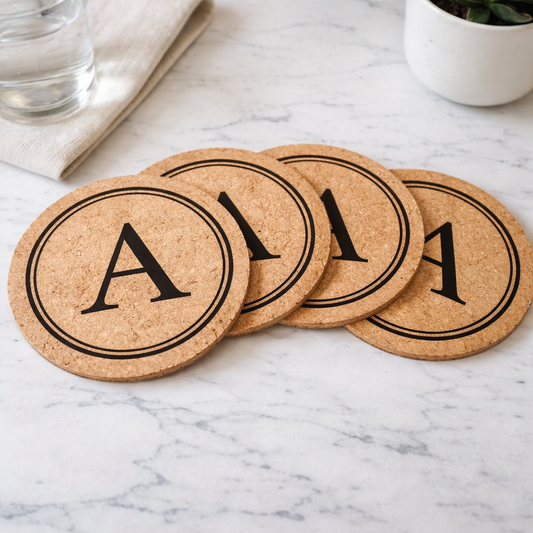 Personalized Engraved Cork Coasters