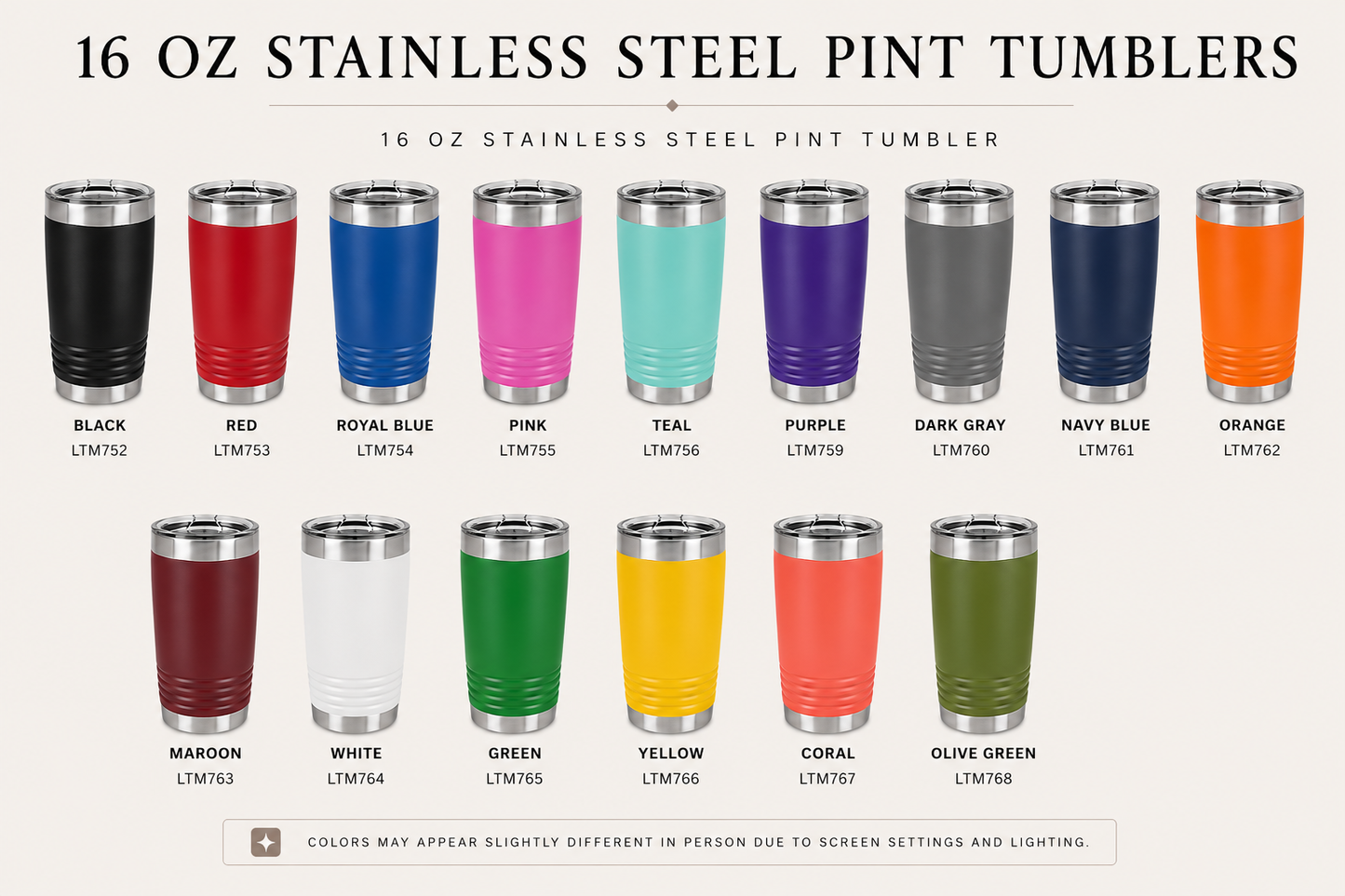 16 oz Engraved Pint Tumblers
